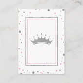 Neem een boek mee Kaart, prinses, Baby shower Informatiekaartje (Achterkant)