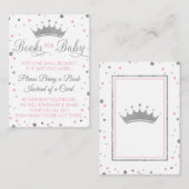 Neem een boek mee Kaart, prinses, Baby shower Informatiekaartje (Voorkant / Achterkant)