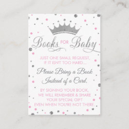 Neem een boek mee Kaart, prinses, Baby shower Informatiekaartje