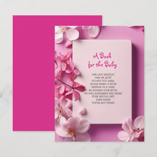 Neem een boek mee Roze Orchideeën Fuchsia Baby sho Kaart (Voorkant / Achterkant)