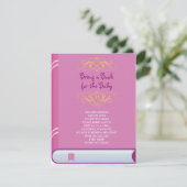 NEEM EEN BOEK MEE Roze Paarse Hoesjes Baby showers Kaart (Staand voorkant)