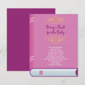 NEEM EEN BOEK MEE Roze Paarse Hoesjes Baby showers Kaart (Voorkant / Achterkant)