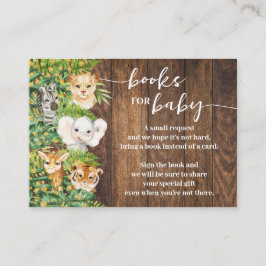 Neem een boek mee Rustic Safari Baby shower Kaart Plaatskaartje