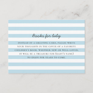 Neem een boek mee voor baby boy request. Blauwe st Informatiekaartje