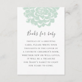 Neem een boek mee voor baby. Munt succulent aanvra Informatiekaartje