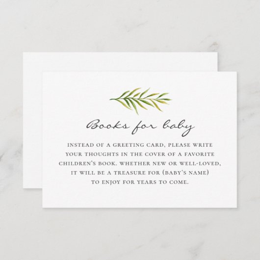 Neem een boek mee voor baby request. Eenvoudig gro Informatiekaartje (Voorkant / Achterkant)