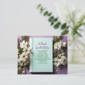 NEEM EEN BOEK Paarse Mint Groene Bloemen Baby show Kaart (Staand voorkant)