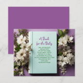 NEEM EEN BOEK Paarse Mint Groene Bloemen Baby show Kaart (Voorkant / Achterkant)