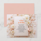 NEEM EEN BOEK Peach Pink Baby shower Kaart (Voorkant / Achterkant)