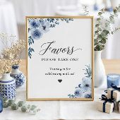 Neem een Boho Dusty Blue Floral. Poster