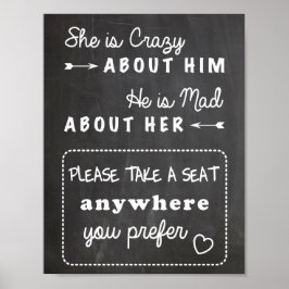 Neem een bord voor een bruiloft. poster