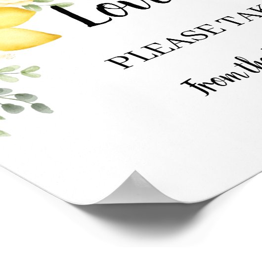 Neem een bruiloftsbruidssalon Wedding Lemons & Ros Poster (Hoek)