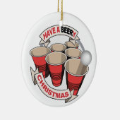 Neem een bruisend kerstbeer pong met gedicht. keramisch ornament (Rechts)