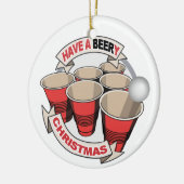 Neem een bruisend kerstbeer pong met gedicht. keramisch ornament (Links)