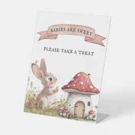 Neem een  Bunny Baby shower Reclamebord Met Voetstuk