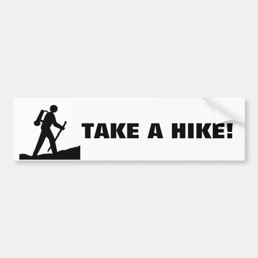 Neem een Cartoon voor de Hike Stick Figuur Bumpersticker (Voorkant)