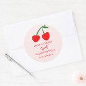 Neem een Cherry Sweet Valentijnsdag Ronde Sticker (Envelop)