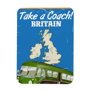 Neem een Coach Britain vintage reisposter Magneet