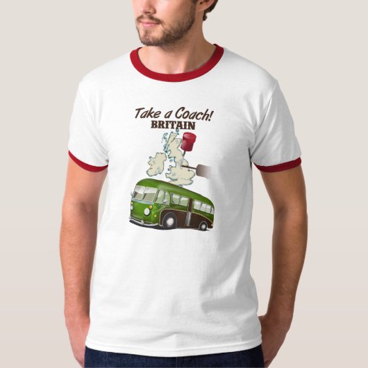 Neem een Coach British vintage-poster T-shirt (Voorkant)