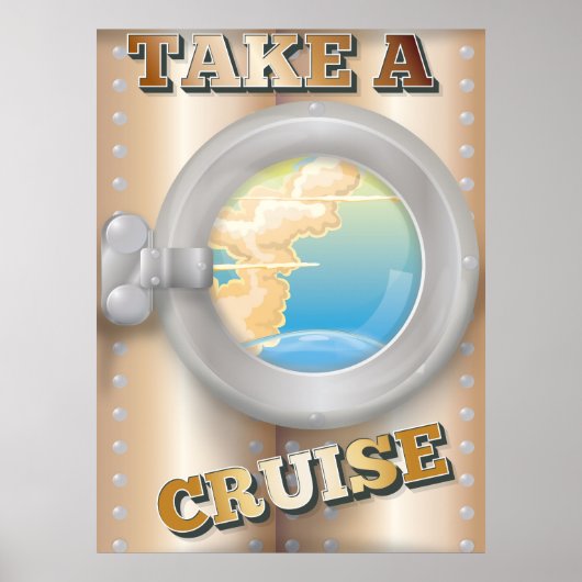 Neem een Cruise-cartoonreisposter Poster (Voorkant)