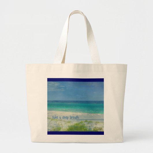 Neem een Deep Breath Ocean Bag Grote Tote Bag (Voorkant)