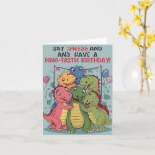 Neem een Dino-Taste Birthday Kaart (Gele Bloem)