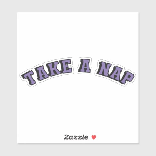 Neem een dutje paarse tekst sticker (Vel)