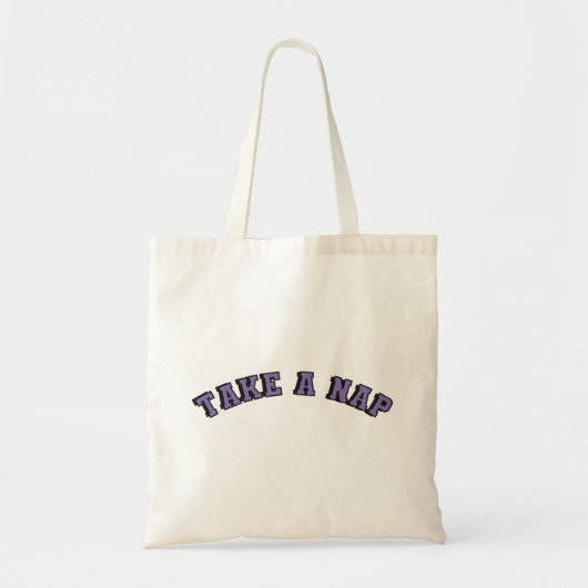 Neem een dutje paarse tekst tote bag (Voorkant)