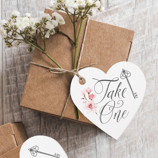 Neem een elegant script Key & Florals Bedankjes Labels