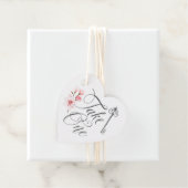 Neem een elegant script Key & Florals Bedankjes Labels (In situ)