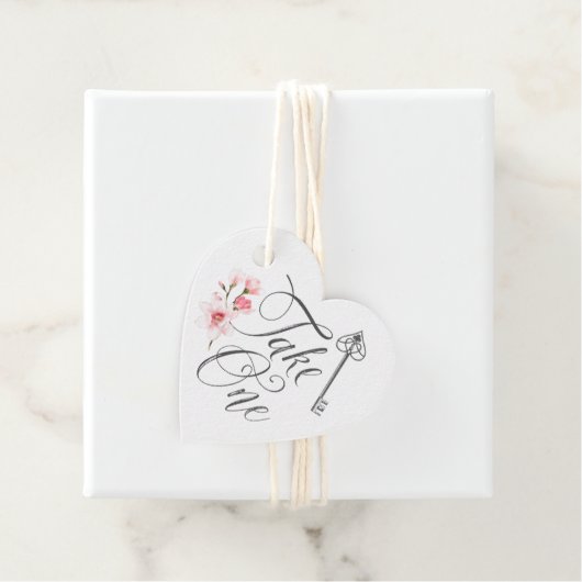 Neem een elegant script  Key & Florals Bedankjes Labels (In situ)