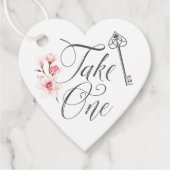 Neem een elegant script Key & Florals Bedankjes Labels (Voorkant)