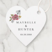 Neem een elegant script Key & Florals Bedankjes Labels (Achterkant)