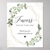 Neem één Eucalyptus Gold geometrische Poster (Voorkant)