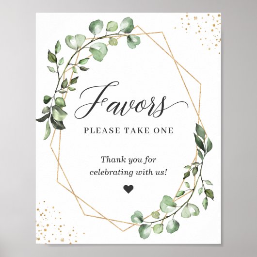 Neem één Eucalyptus Gold geometrische Poster (Voorkant)