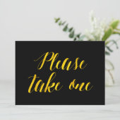 "Neem een" Faux Gold Foil Chic Weddenschap Kaart (Staand voorkant)