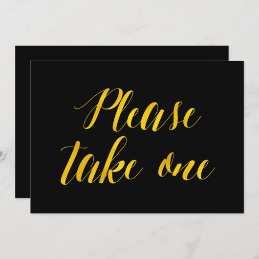 "Neem een" Faux Gold Foil Chic Weddenschap Kaart (Voorkant / Achterkant)