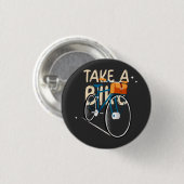Neem een fiets ronde button 3,2 cm (Voorkant /achterkant)