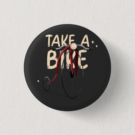 Neem een fiets ronde button 3,2 cm (Voorkant)