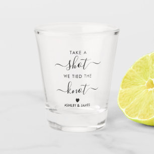 Neem een foto die we de knoop van de weddenschap m shot glas