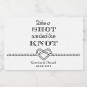 Neem een foto van de bliksemflesje van de Knot Wed Likeurfles Etiket (Enkel label)