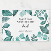 Neem een foto van het Blauwgroen Knot Wedding. Likeurfles Etiket (Enkel label)