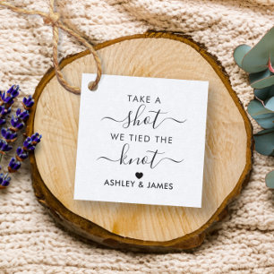 Neem een foto van het Label van de Knot Wedding Gi