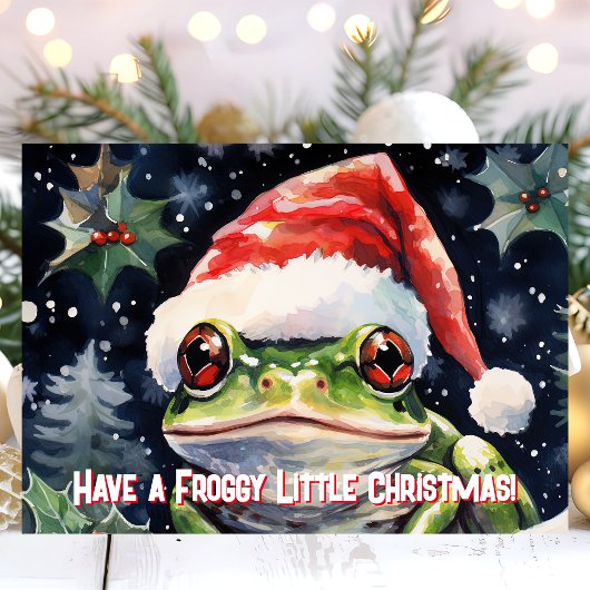 Neem een Froggy Little Christmas Frog Feestdagen Kaart
