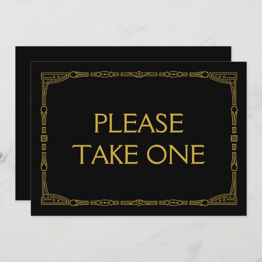 "Neem een Gold Art Deco Style Weddenschap (Voorkant / Achterkant)