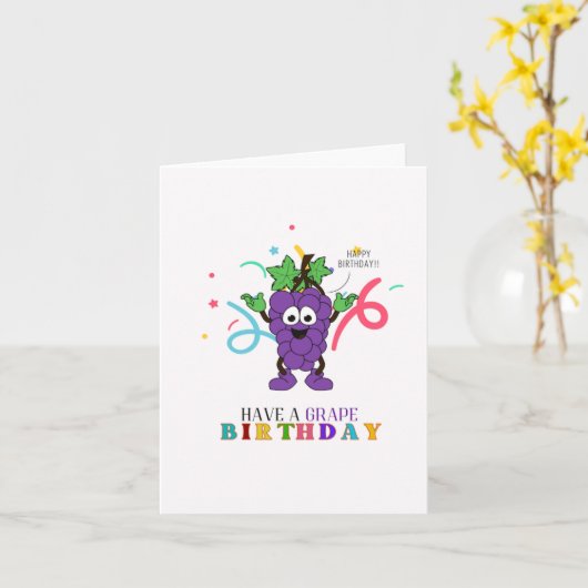 Neem een Grape Puns Birthday Kaart (Gele Bloem)