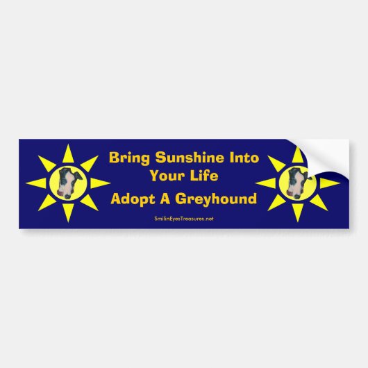 Neem een Greyhound Zonneschijn in het Leven Bumper Bumpersticker (Voorkant)