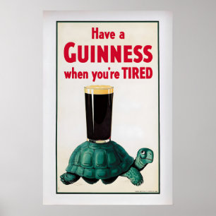 Neem een Guinness als je moe bent Vintage Poster