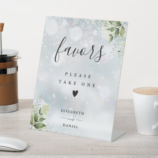 Neem een gunst Winter Bloemen groen Reclamebord Met Voetstuk (Insitu)