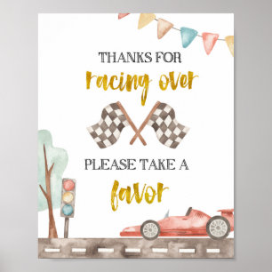 Neem een gunstig teken voor races poster
